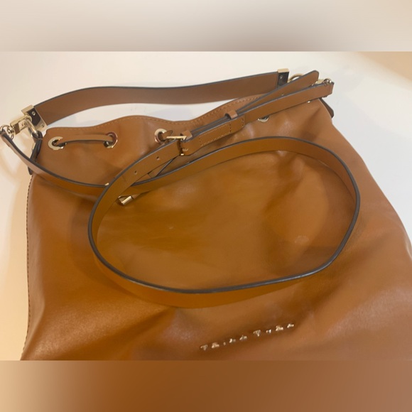 Trina Turk Drawstring Brown Leather Bag - Picture 10 of 10